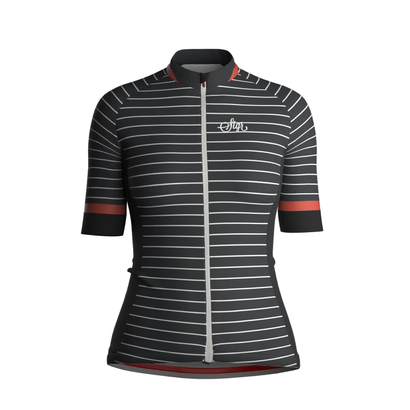 Koszulka rowerowa damska Sigr BLACK HORIZON with slogan